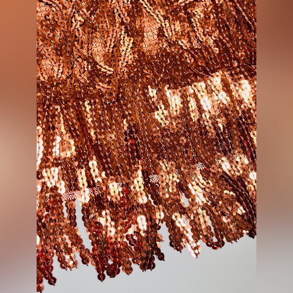 NEW! Maeve by Anthropology sequins mini skirt Copper Rose Size 4 - Picture 6 of 10